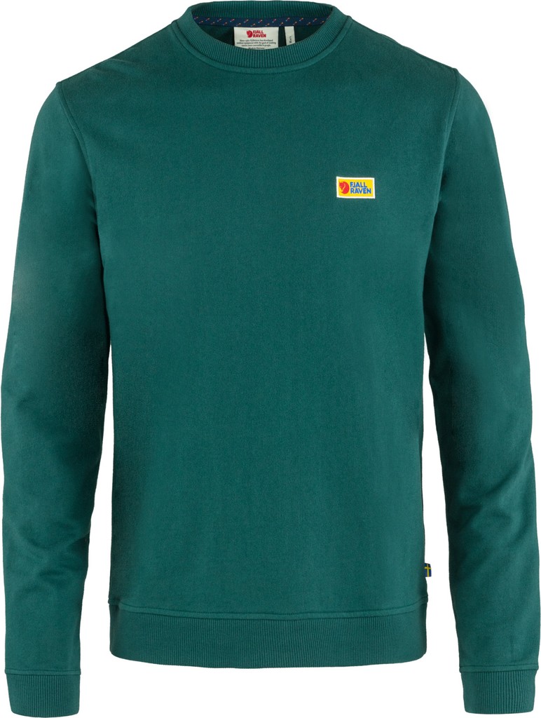 Maglione Fjällräven Vardag - Uomo, Cotone Organico, Girocollo, Taglio Regular, Logo Sul Petto