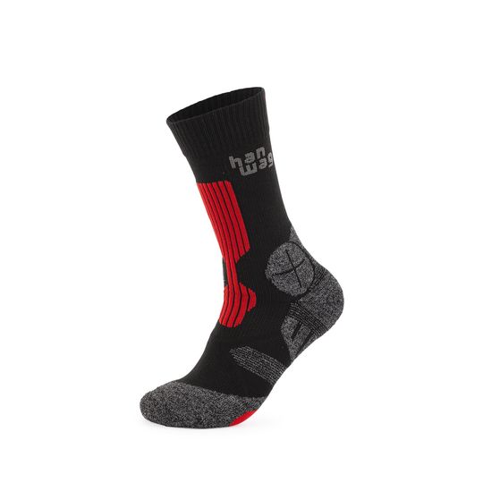 Fjällräven Hanwag Trek Socke, Velikost 39-41, Barva ASPHALT/RED