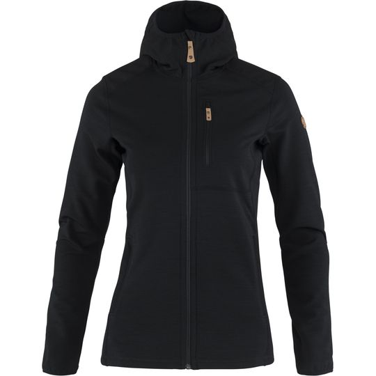 Fjällräven Keb Fleece Hoodie W, Barva BLACK, Velikost XXS