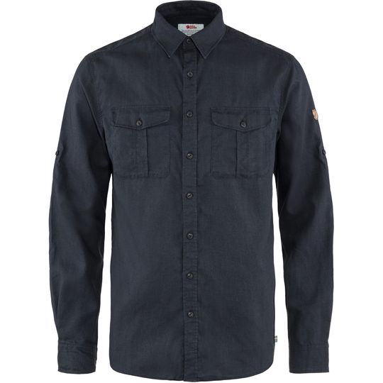 Fjällräven Övik Travel Shirt LS M, Barva DARK NAVY, Velikost XXL