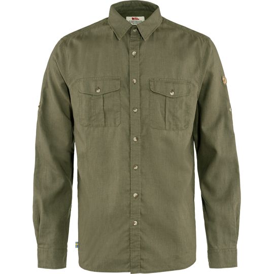 Fjällräven Övik Travel Shirt LS M, Barva GREEN, Velikost XXL