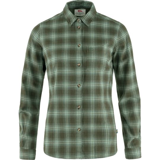 Fjällräven Övik Flannel Shirt W, Velikost L, Barva DEEP FOREST-PATINA GREEN