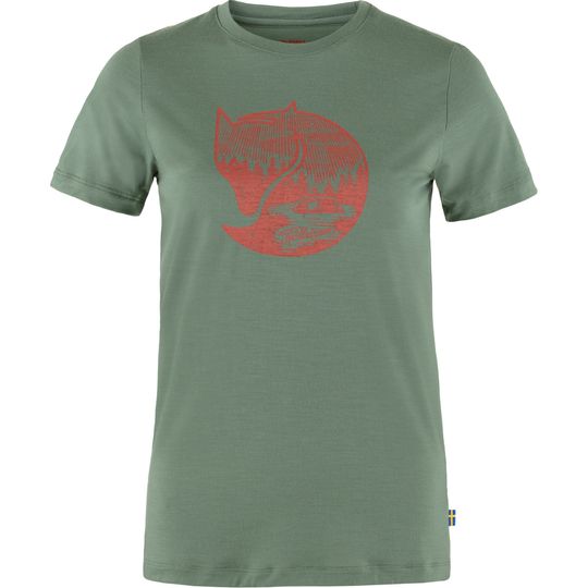 Fjällräven Abisko Wool Fox SS W, Velikost S, Barva PATINA GREEN-TERRACOTTA BROWN