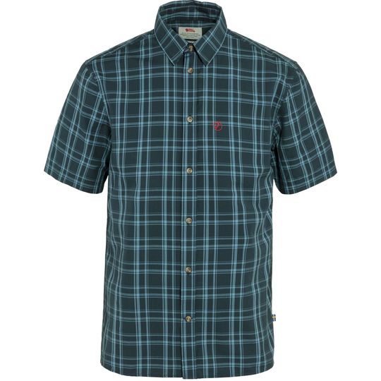 Fjällräven Övik Lite Shirt SS M, Velikost M, Barva DARK NAVY-DAWN BLUE
