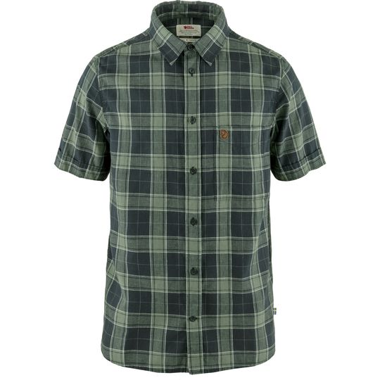 Fjällräven Övik Travel Shirt SS M, Velikost M, Barva DARK NAVY-PATINA GREEN