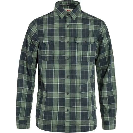 Fjällräven Övik Travel Shirt LS M, Velikost S, Barva DARK NAVY-PATINA GREEN