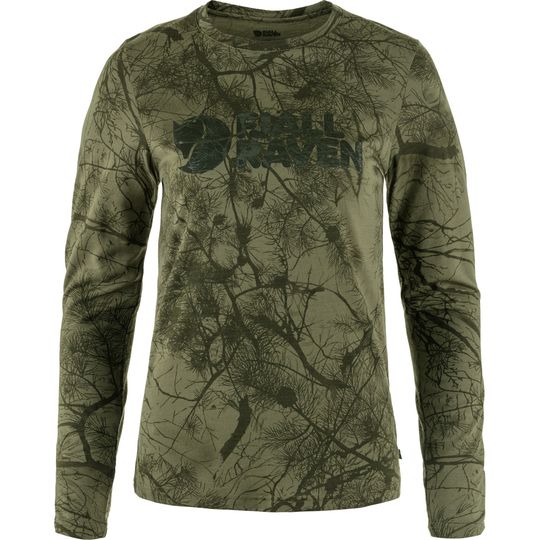 Fjällräven Värmland Wool LS W, Barva GREEN CAMO, Velikost L