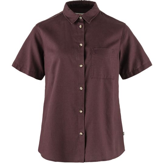 Fjällräven Övik Travel Shirt SS W, Barva PORT, Velikost XS