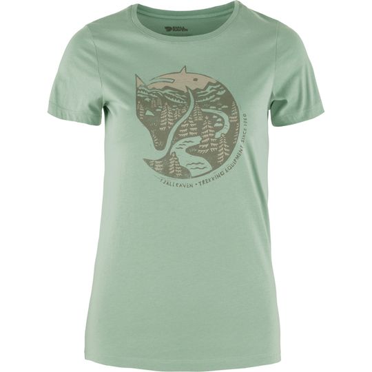 Fjällräven Arctic Fox Print T-shirt W, Velikost XXS, Barva MISTY GREEN
