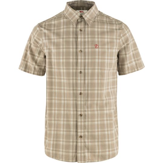 Fjällräven Övik Lite Shirt SS M, Velikost S, Barva FOSSIL-CHALK ROSE