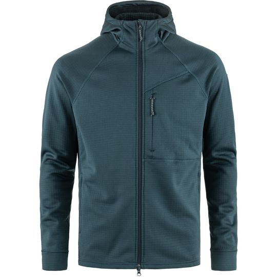 Levně Fjallraven Abisko Grid Fleece Hoodie M, Barva MOUNTAIN BLUE