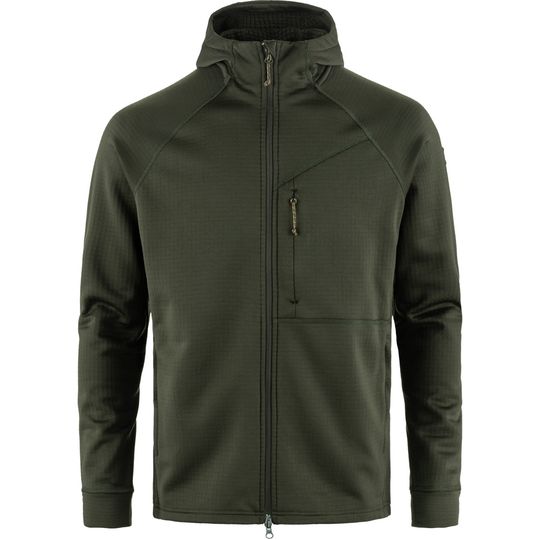 Levně Fjallraven Abisko Grid Fleece Hoodie M, Barva DEEP FOREST