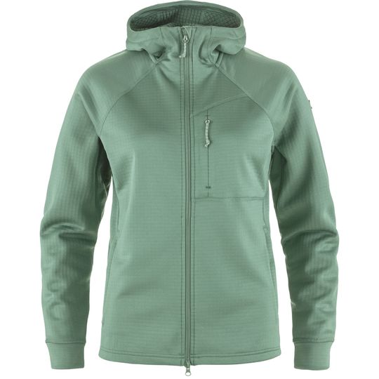 Fjällräven Abisko Grid Fleece Hoodie W, Velikost L, Barva PATINA GREEN
