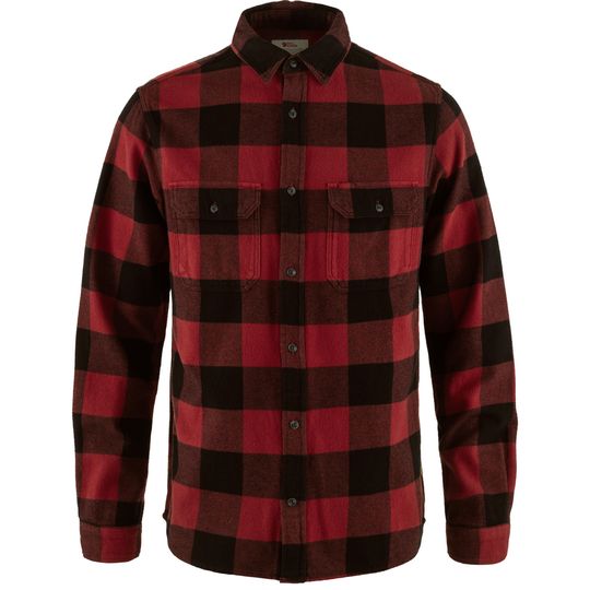 Fjällräven Övik Heavy Flannel Shirt M, Barva RED-BLACK, Velikost L