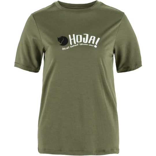 Fjällräven Hoja Wool T-shirt W, Barva LAUREL GREEN, Velikost XL