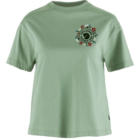 Fjällräven Fjällblomster Logo T-shirt W, Velikost M, Barva MISTY GREEN