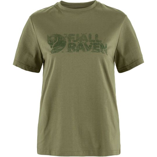 Fjällräven Lush Logo T-shirt W, Barva GREEN, Velikost XL