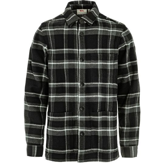 Fjällräven Övik Wool Shirt M, Velikost L, Barva BLACK-DARK GREY