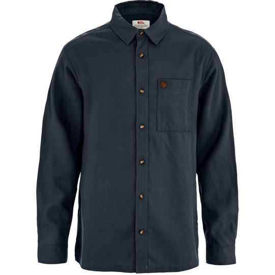 Fjällräven Övik Relaxed Hemp Shirt LS M, Barva DARK NAVY, Velikost L