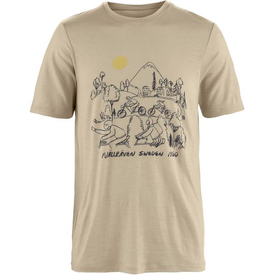 Fjällräven Hoja Lugnt Wool T-shirt M, Velikost M, Barva FOSSIL