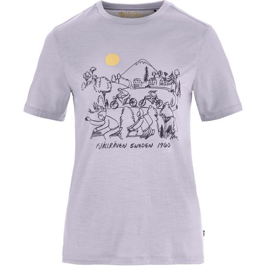 Fjällräven Hoja Lugnt Wool T-shirt W, Velikost L, Barva LAVENDER MIST
