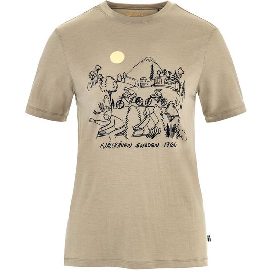 Fjällräven Hoja Lugnt Wool T-shirt W, Velikost XS, Barva FOSSIL