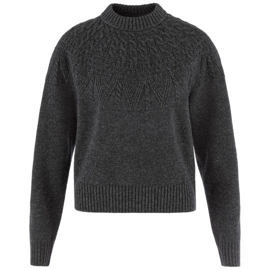 Fjällräven Övik Solid Jacquard Knit W, Barva DARK GREY, Velikost XS