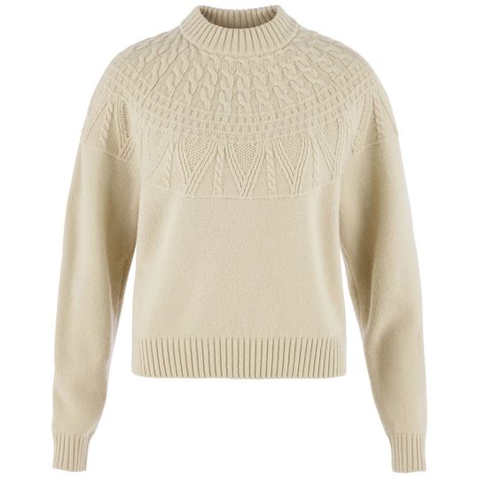Fjällräven Övik Solid Jacquard Knit W, Barva LIGHT BEIGE, Velikost XS