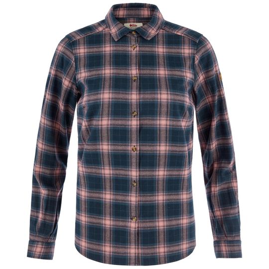 Fjällräven Övik Classic Flannel Shirt W, Velikost XL, Barva DARK NAVY-DUSTY ROSE