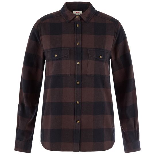 Fjällräven Övik Heavy Flannel Shirt W, Velikost XXS, Barva BLACK OAK-BLACK