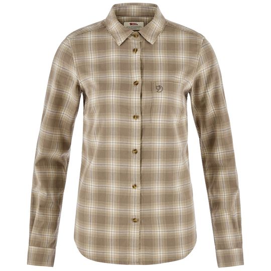Fjällräven Övik Flannel Shirt W, Velikost XS, Barva CHALK WHITE-SUEDE BROWN