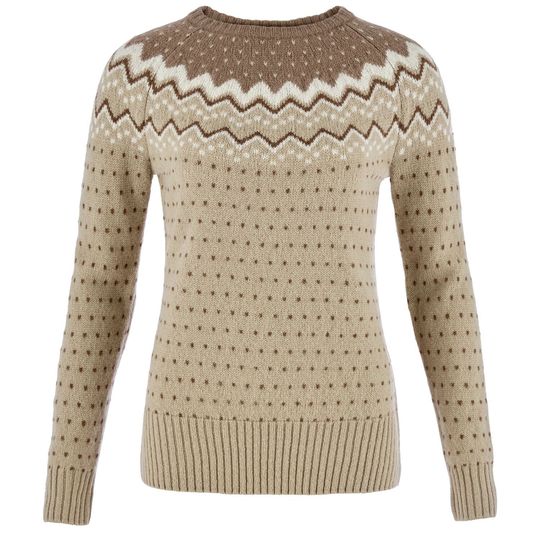 Fjällräven Övik Knit Sweater W, Velikost XS, Barva FOSSIL-SUEDE BROWN
